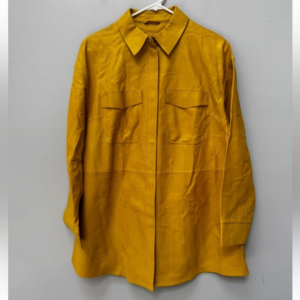 1972 Desa Leather Marigold Shirt Jacket in EU 36